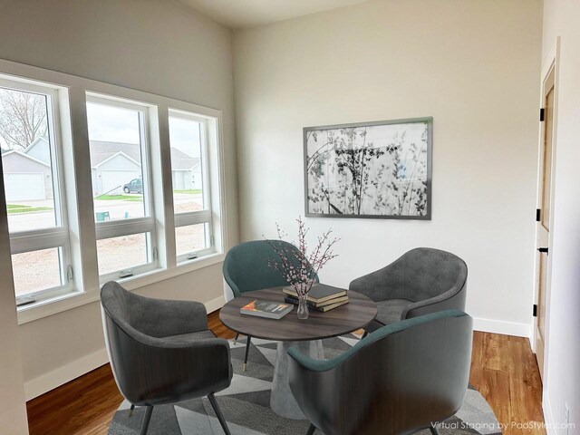 365 N Wilson St, Kimberly, WI 54136 - sitting room featuring baseboards, wood finished floors, and a desk