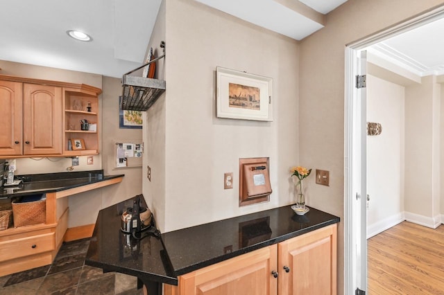 1830 E Kane Pl Unit 3, Milwaukee, WI 53202 - bar with recessed lighting, baseboards, and wood finished floors