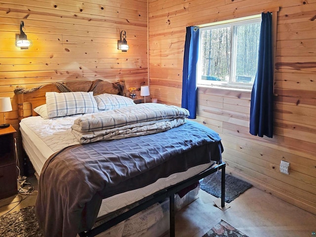 2284 Spirit Ln, La Pointe, WI 54850 - bedroom featuring wood walls