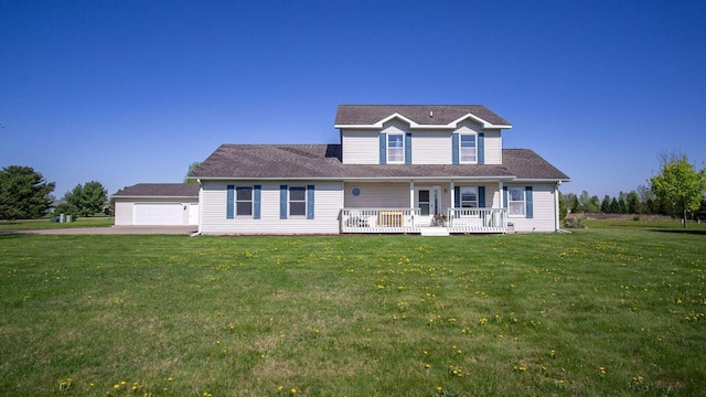 13213 138th Ave, Chippewa Falls, WI 54729 - traditional-style home with covered porch, a front lawn, and a garage