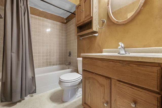 167 W Paradise Dr, West Bend, WI 53095 - bathroom featuring toilet, shower / tub combo, and vanity