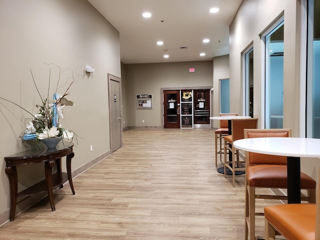111 Center St Unit 355, Lake Geneva, WI 53147 - corridor featuring light wood-style floors, recessed lighting, and baseboards