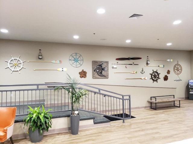 111 Center St Unit 355, Lake Geneva, WI 53147 - corridor with recessed lighting, wood finished floors, and baseboards