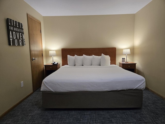 111 Center St Unit 355, Lake Geneva, WI 53147 - bedroom featuring dark carpet and baseboards
