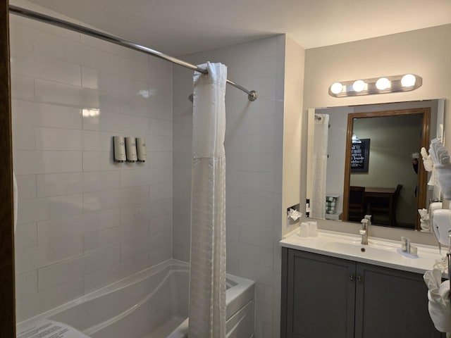 111 Center St Unit 355, Lake Geneva, WI 53147 - full bathroom featuring shower / bath combo with shower curtain and vanity