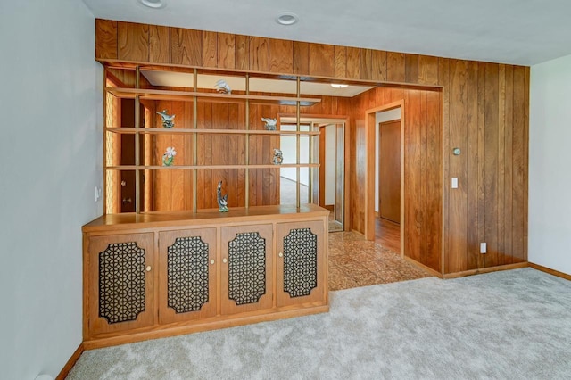 7628 W Mineral Point Rd, Verona, WI 53593 - corridor featuring wooden walls, carpet floors, and baseboards