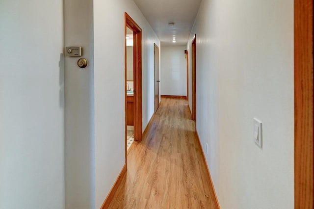 7628 W Mineral Point Rd, Verona, WI 53593 - hallway featuring light wood-style floors and baseboards
