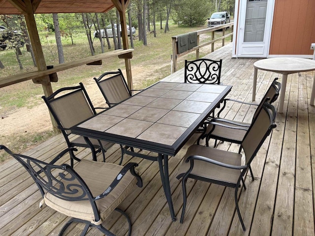W5946 Beach Dr, New Lisbon, WI 53950 - wooden deck featuring outdoor dining area