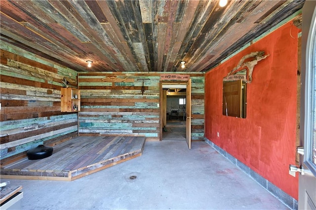 12642 Paddock Rd, Hayward, WI 54843 - below grade area with wooden walls and wooden ceiling