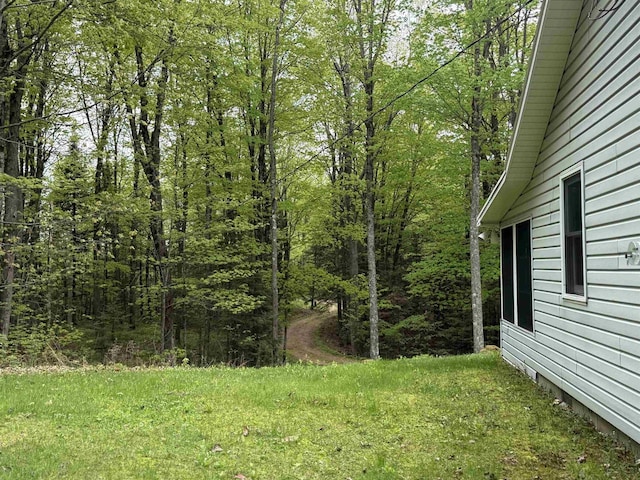 W10550 Hazelgreen Rd, Deerbrook, WI 54424 - view of yard featuring a wooded view