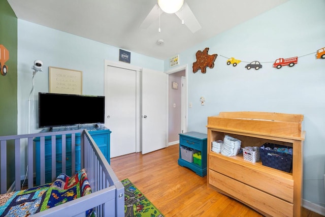 N2356 County Road D Ft, Atkinson, WI 53538 - bedroom with light wood-style flooring and ceiling fan