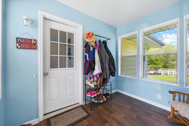 N2356 County Road D Ft, Atkinson, WI 53538 - entryway featuring dark wood-style flooring and baseboards