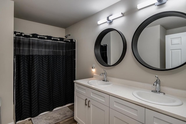 241 E Hubert St, Edgerton, WI 53534 - full bath featuring double vanity and curtained shower