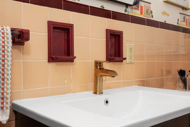 4106 Meyer Ave, Madison, WI 53711 - bathroom featuring tile walls and a sink