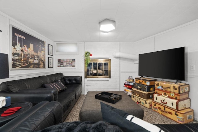 4106 Meyer Ave, Madison, WI 53711 - living room featuring carpet floors and a decorative wall