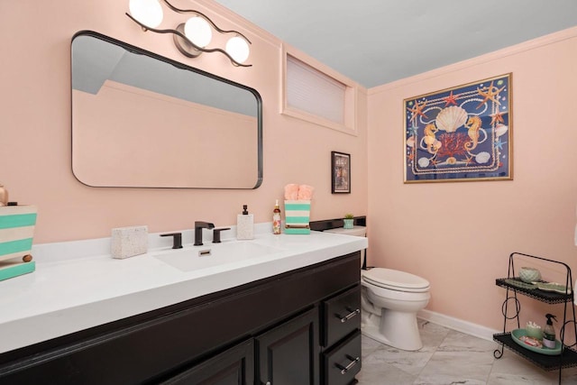 4106 Meyer Ave, Madison, WI 53711 - bathroom featuring marble finish floors, vanity, and toilet
