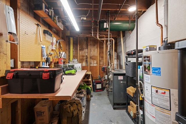 4106 Meyer Ave, Madison, WI 53711 - unfinished below grade area with water heater and a workshop area