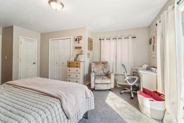 1578 Cass St, Green Bay, WI 54302 - bedroom with carpet floors, a closet, baseboards, and an office area