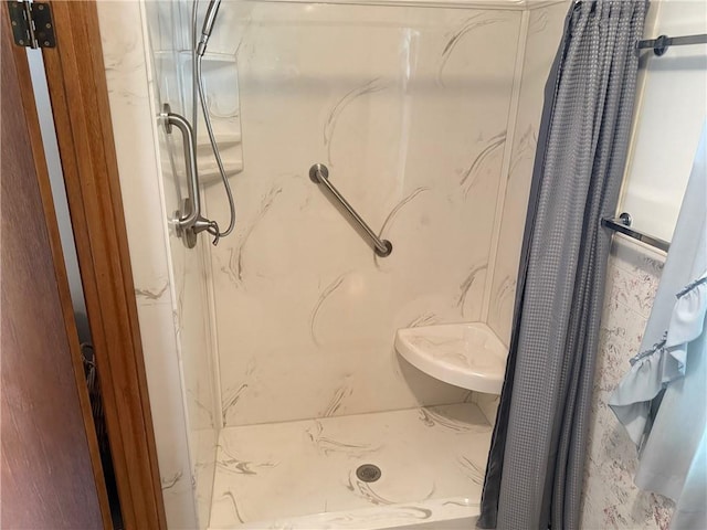 23923 Washington St, Independence, WI 54747 - bathroom featuring a marble finish shower