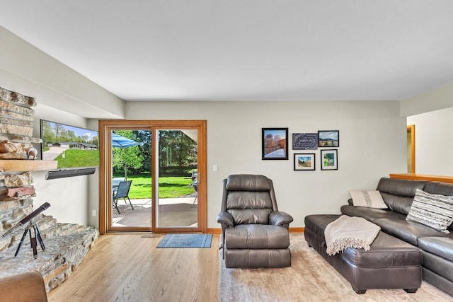 4619 Stonebridge Dr, Racine, WI 53404 - living room featuring wood finished floors and baseboards