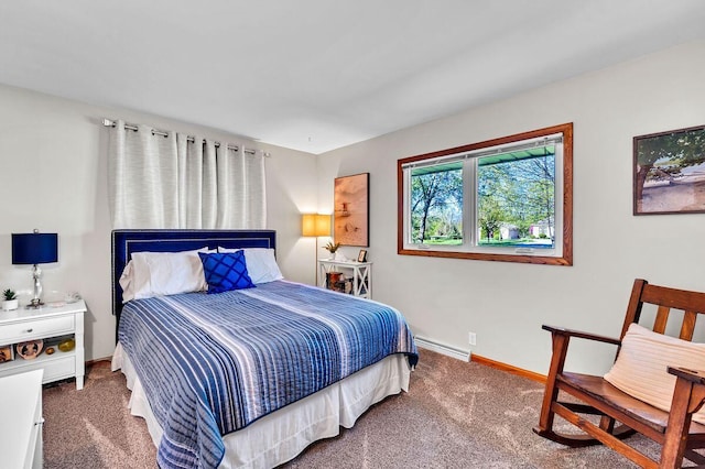 4619 Stonebridge Dr, Racine, WI 53404 - carpeted bedroom with baseboards and a baseboard heating unit