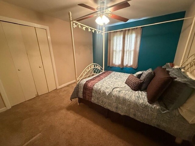 228227 County Road Y, Birnamwood, WI 54414 - carpeted bedroom with ceiling fan