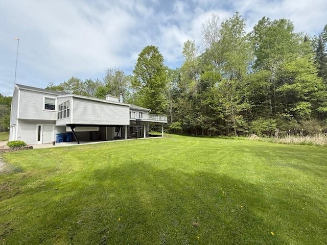 228227 County Road Y, Birnamwood, WI 54414 - view of grassy yard featuring a wooden deck