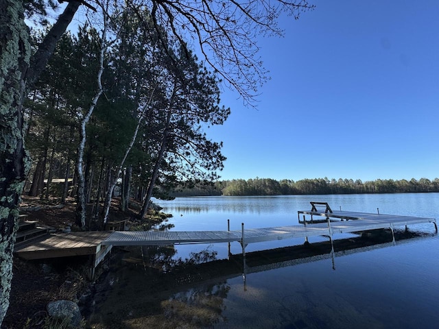 1948 Wild Life Ln, Eagle River, WI 54521 - dock area featuring a water view and a forest view