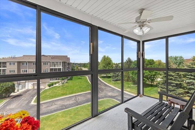 267 Oconomowoc Pkwy, Oconomowoc, WI 53066 - unfurnished sunroom with ceiling fan