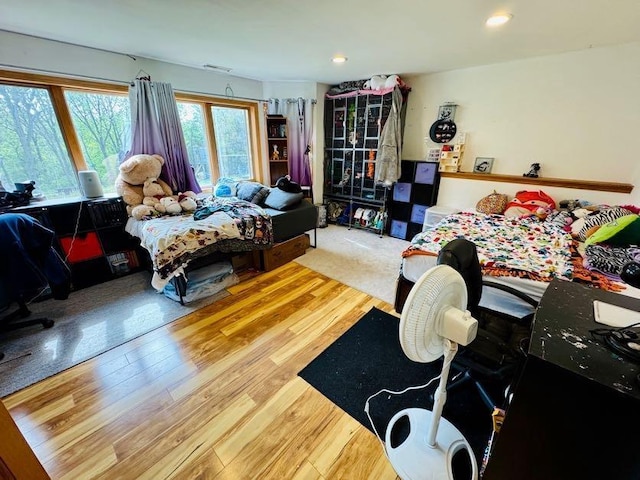 N5893 Walnut Rd, Monticello, WI 53570 - bedroom featuring wood finished floors and recessed lighting