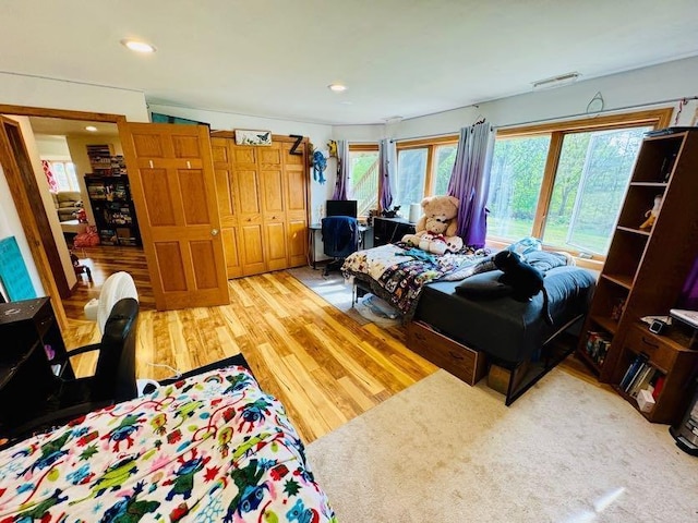 N5893 Walnut Rd, Monticello, WI 53570 - living area featuring healthy amount of natural light, wood finished floors, and recessed lighting