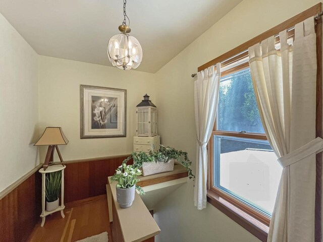 dining area with a chandelier