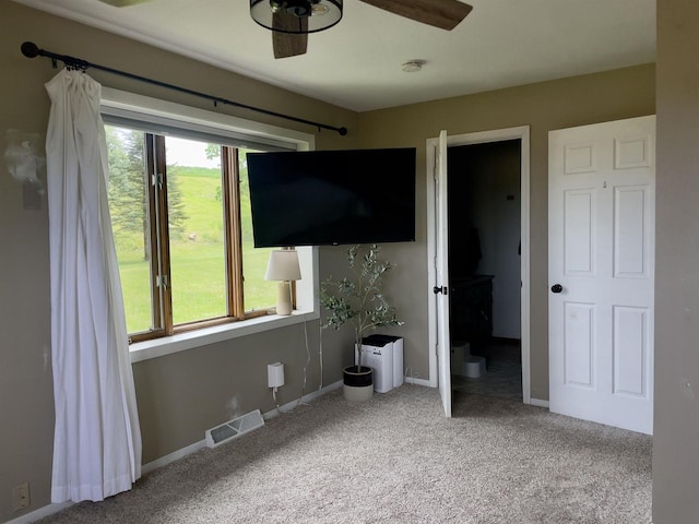 7401 Mildred Ct, Cross Plains, WI 53528 - unfurnished bedroom with carpet flooring, baseboards, and a ceiling fan