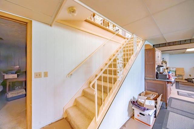 14 Golf Course Rd, Madison, WI 53704 - staircase with a paneled ceiling