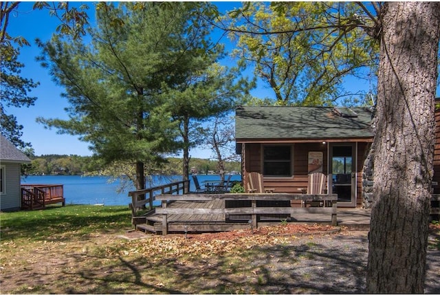 601 Idlewild St Unit 104, Balsam Lake, WI 54810 - view of yard with a deck with water view