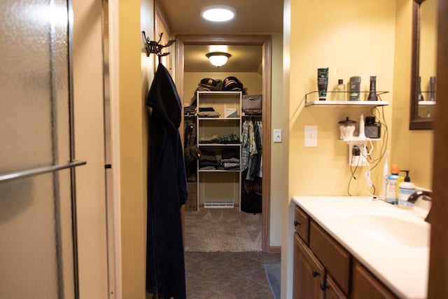 23718 Emblem Ave, Tomah, WI 54660 - bathroom with vanity and a walk in closet
