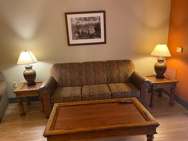 2411 River Rd Unit 2443, Wisconsin Dells, WI 53965 - living room featuring light wood-style flooring and baseboards