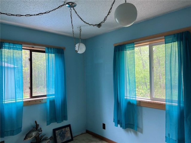 W4670 County Highway F, Springbrook, WI 54875 - empty room with a textured ceiling and healthy amount of natural light