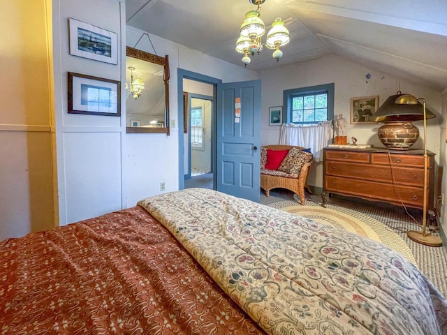 8395 Woolpy Dr, Minocqua, WI 54548 - carpeted bedroom with lofted ceiling
