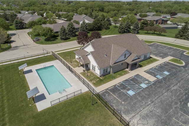 W242N5663 Simona Dr, Sussex, WI 53089 - view from above of property featuring a pool