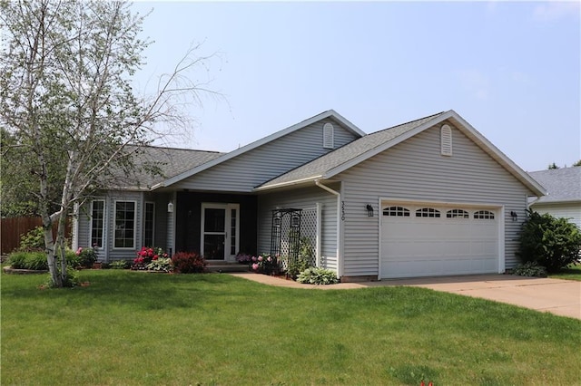3530 Briarcrest Dr, Eau Claire, WI 54701 - single story home with a garage, a shingled roof, a front yard, and concrete driveway