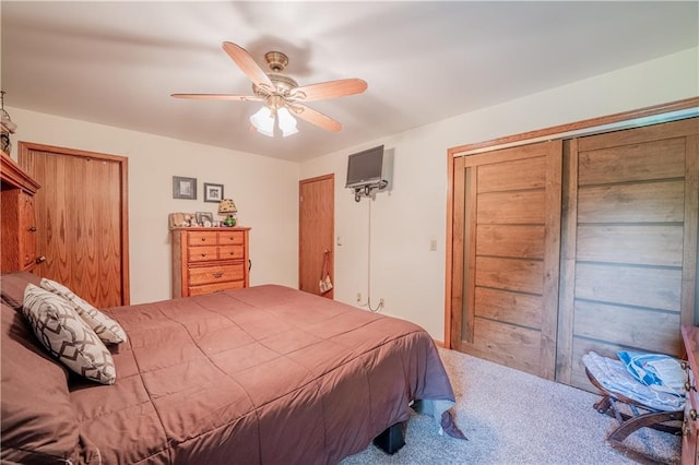 18886 53rd Ave, Chippewa Falls, WI 54729 - bedroom with carpet, ceiling fan, and multiple closets