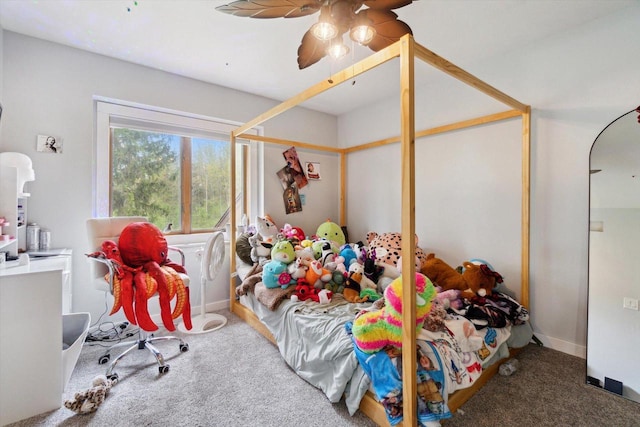 N124W13900 Lovers Ln, Germantown, WI 53022 - bedroom with carpet flooring, ceiling fan, and baseboards