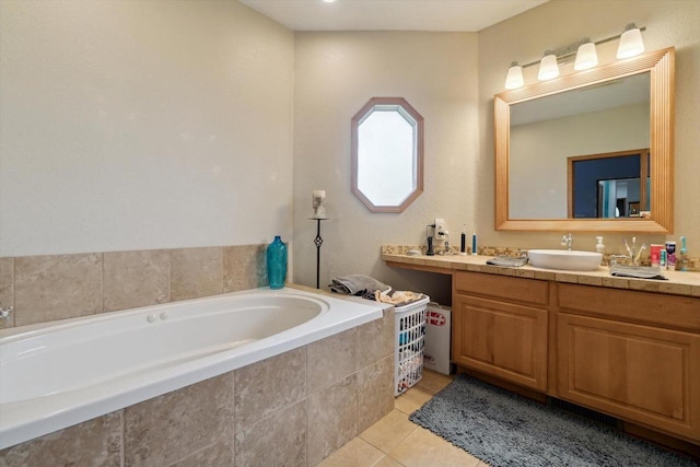 N124W13900 Lovers Ln, Germantown, WI 53022 - full bath with vanity, tile patterned floors, and a garden tub