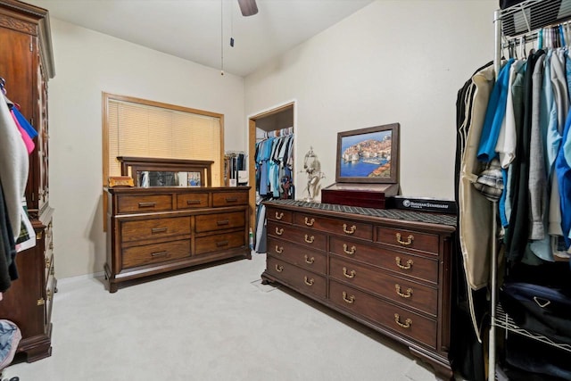 N124W13900 Lovers Ln, Germantown, WI 53022 - walk in closet with light colored carpet and a ceiling fan