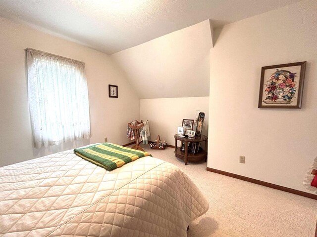 12541 Fleetwood Rd, Tomah, WI 54660 - carpeted bedroom with lofted ceiling and baseboards