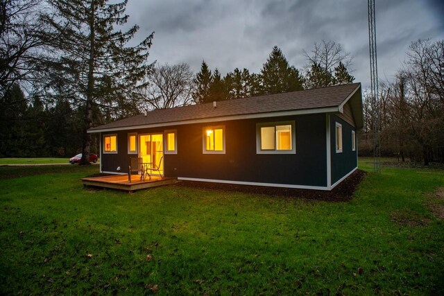 N3725 County Road Ee, Redgranite, WI 54970 - back of house with a yard and a deck