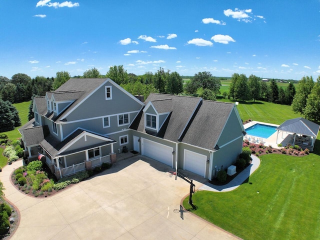 5021 Sherwood Ct, Burlington, WI 53105 - view from above of property with a pool