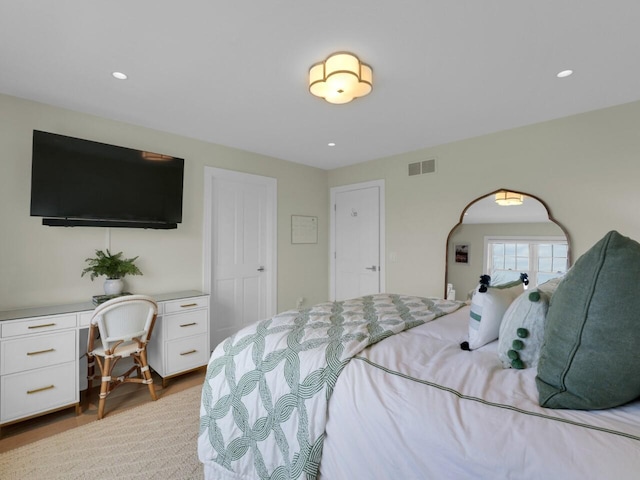 5021 Sherwood Ct, Burlington, WI 53105 - bedroom featuring a desk, wood finished floors, and recessed lighting