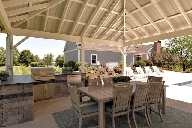 5021 Sherwood Ct, Burlington, WI 53105 - view of patio featuring a gazebo and outdoor dining area